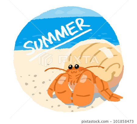 Summer sea and hermit crab (with letters) Summer sea and hermit crab (with letters) 101858473