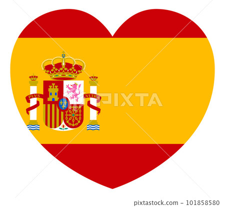Spain Spanish Flag Heart Concept Spain Spanish Flag Heart Concept 101858580