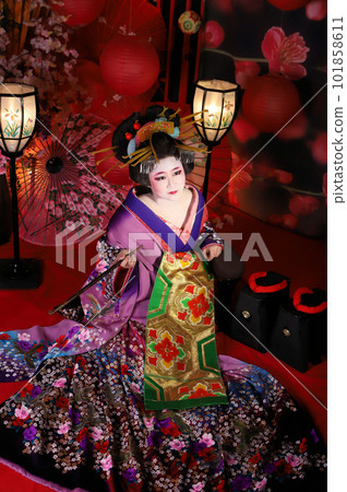日本女性的花魁體驗、和服變身攝影、和服體驗、觀光地的遊玩體驗活動 101858611