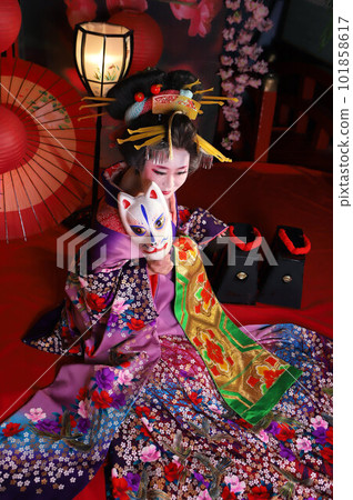 日本女性的花魁體驗、和服變身攝影、和服體驗、觀光地的遊玩體驗活動 101858617