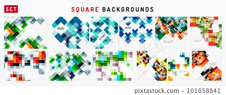 Set of abstract color square tile or mosaic pattern minimal background for wallpaper, banner, background, landing page, wall art, invitation, prints Set of abstract color square tile or mosaic pattern minimal background for wallpaper, banner, background, landing page, wall art, invitation, prints 101858841