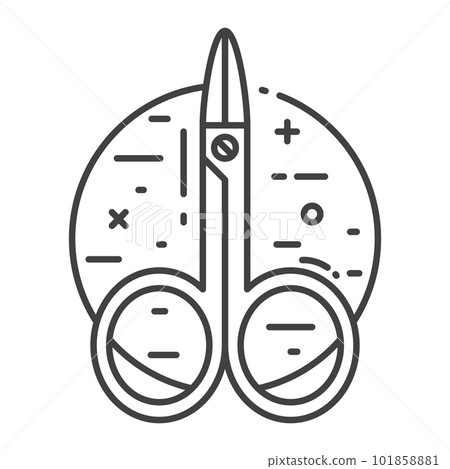 Manicure Scissors Icon in Line Art Design 101858881