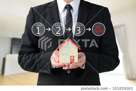 房屋銷售員和家步驟圖片 房屋銷售員和家步驟圖片 101859163