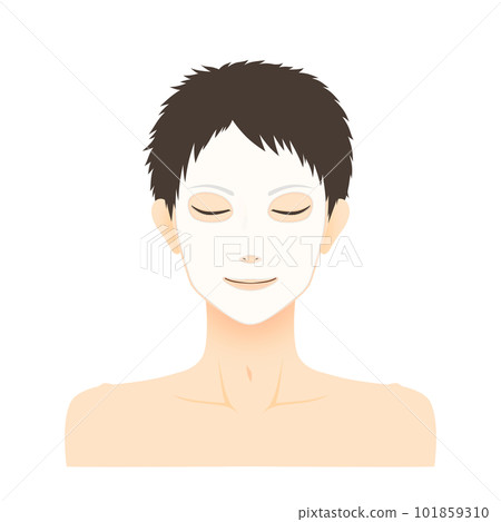 Male face pack illustration material 101859310