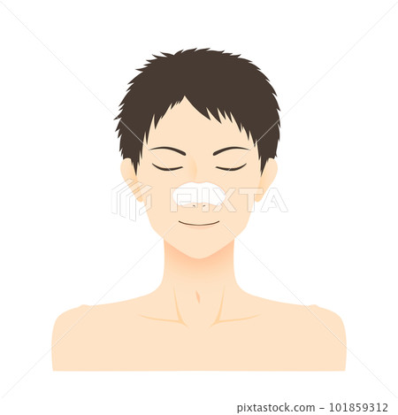 Male nose pack illustration material 101859312