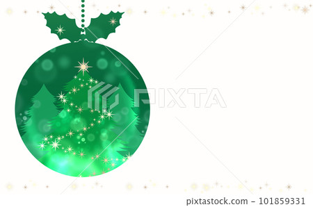 Christmas ☆ Illustration material Glitter tree ornament, green, white background, different colors, differences Christmas ☆ Illustration material Glitter tree ornament, green, white background, different colors, differences 101859331