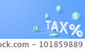 3d TAX and dollar money background. financial management concept. Tax calculating and accounting. vector art illustration. 101859889