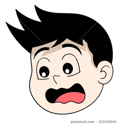 the head of the cubby faced emoticon boy is having a shocked expression 101859948