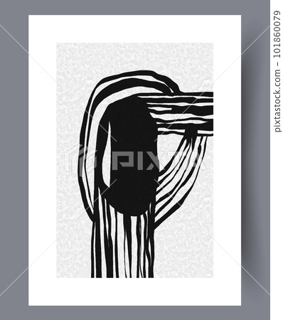 Abstract stripes monochrome stain wall art print Abstract stripes monochrome stain wall art print 101860079
