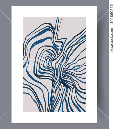 Abstract fantasy linear chaos wall art print 101860236