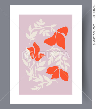 Still life flowers curly plant wall art print 101860269