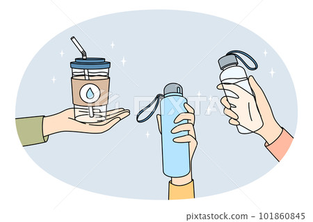 Ecology care and eco-friendly bottles concept. Ecology care and eco-friendly bottles concept. 101860845