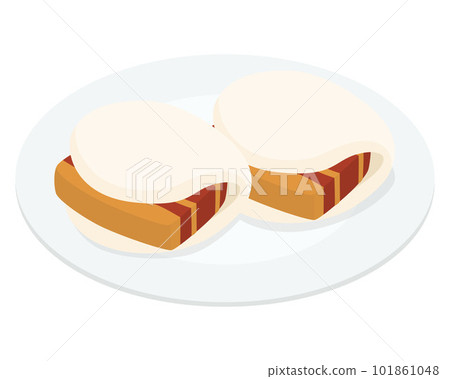 Illustration of kakuni manju Illustration of kakuni manju 101861048