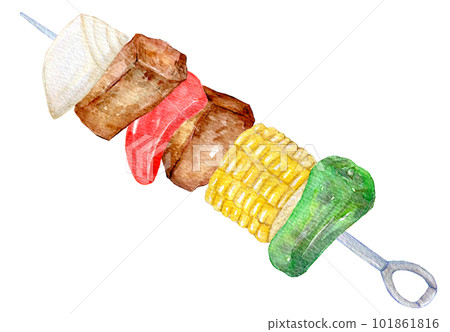 燒烤水彩插畫手繪插畫 101861816