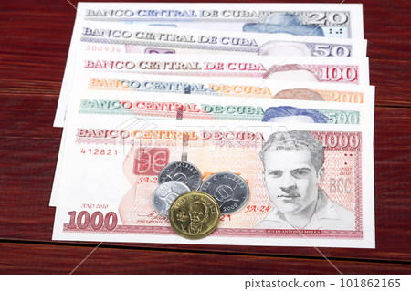 Cuban Pesos coins and banknotes 101862165