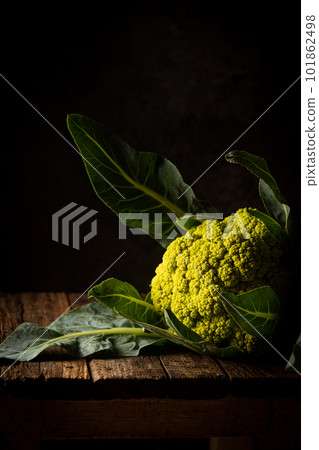 Head of green color cauliflower 101862498