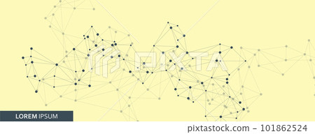 Block chain design. Global network technology concept. Network nodes plexus background. Future perspective backdrop. Connect circle and line elements. Global data vector illustration Block chain design. Global network technology concept. Network nodes plexus background. Future perspective backdrop. Connect circle and line elements. Global data vector illustration 101862524