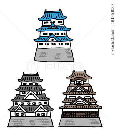 日本城堡的插圖 日本城堡的插圖 101863089
