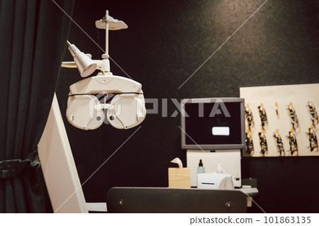 Empty room with special  ophthalmology professional equipment in a operating room. 101863135