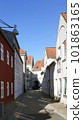 Old houses alley in Aalborg 101863165