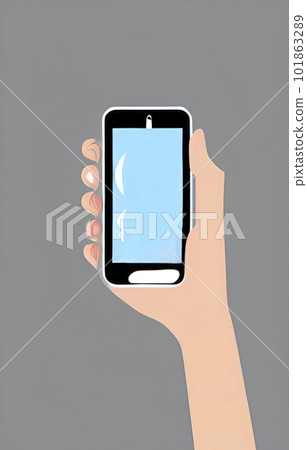 close up hand holding smartphone close up hand holding smartphone 101863289
