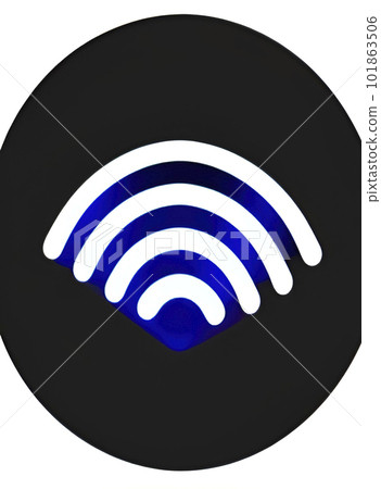 wireless network icon. radio waves fanning in the outward direction when connected to a wireless network. 101863506