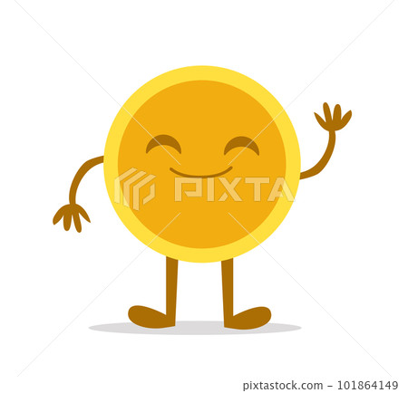 Cartoon Coin simple icon vector Cartoon Coin simple icon vector 101864149