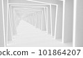 White futuristic tunnel leading to light. 101864207