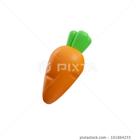 Cute carrot in 3d style, vector illustration isolated on white background. Cute carrot in 3d style, vector illustration isolated on white background. 101864255