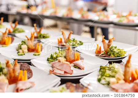 Lot of appetizer plates 101864750