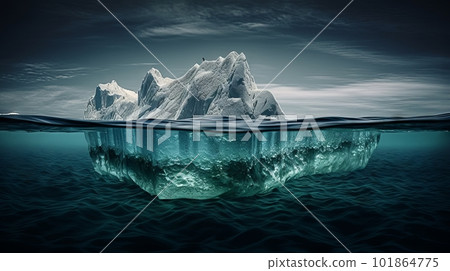 海冰山和水下巨大的冰塊:人工智能工作 海冰山和水下巨大的冰塊:人工智能工作 101864775