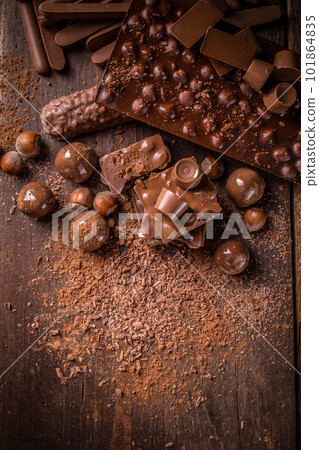 Chocolate pieces Chocolate pieces 101864835