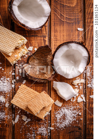 White chocolate wafers 101865134