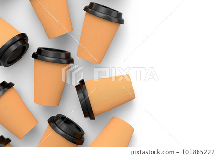Set of paper coffee cups for cappuccino, americano, espresso, mocha, latte Set of paper coffee cups for cappuccino, americano, espresso, mocha, latte 101865222