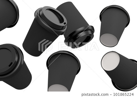 Set of paper coffee cups for cappuccino, americano, espresso, mocha, latte 101865224