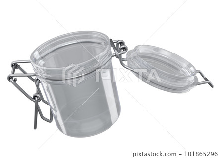 Empty glass jar for coffee beans isolated on white background. Empty glass jar for coffee beans isolated on white background. 101865296