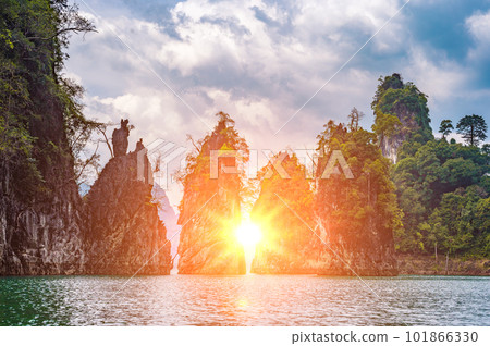 Amazing sunset. Beautiful nature scenic attraction landscape. Adventure landmark travel Thailand. Famous attraction adventure place travel Thailand. Asia holiday vacation trip 101866330