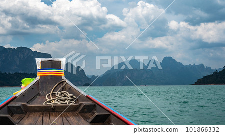 Incredible scenery in thailand. Khao Sok National Park, Cheow Lan lake. Beautiful rocks. Summer vacation trips, Tourism destinations place Asia 101866332