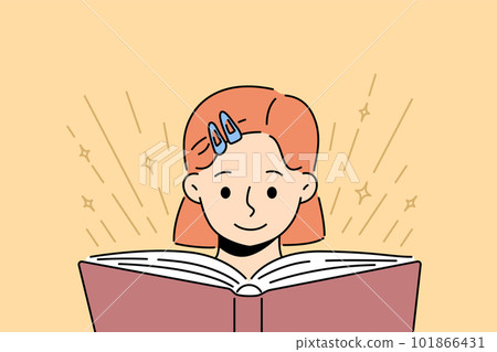 Smiling girl reading book Smiling girl reading book 101866431