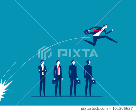 Leader jumps out of the crowd. Business stands out vector illustration Leader jumps out of the crowd. Business stands out vector illustration 101866627