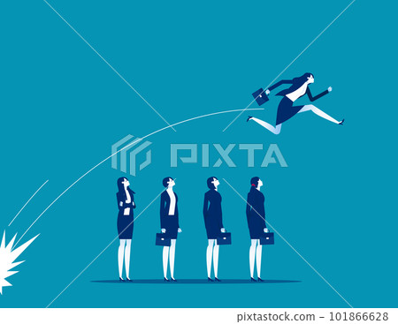 Leader jumps out of the crowd. Business stands out vector illustration Leader jumps out of the crowd. Business stands out vector illustration 101866628