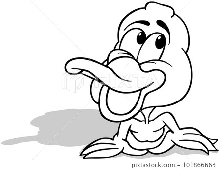 Drawing of a Duckling with a Big Smile Drawing of a Duckling with a Big Smile 101866663