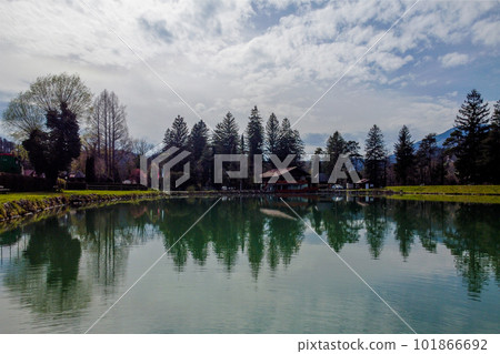 Fly dron over lake Fly dron over lake 101866692