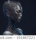 portrait of a cybernetic woman endowed with artificial intelligence 101867221