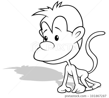 Drawing of a Funny Monkey Drawing of a Funny Monkey 101867287