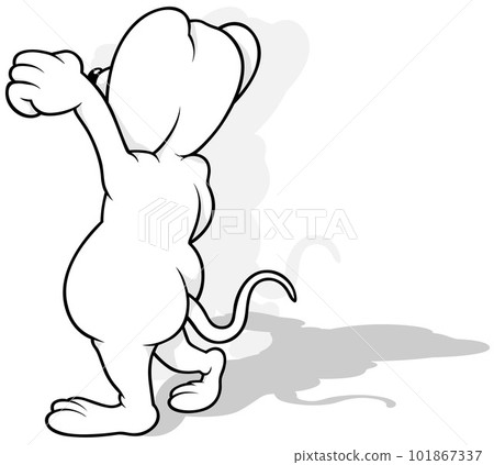 Drawing of a Mouse with a Raised Paw Drawing of a Mouse with a Raised Paw 101867337