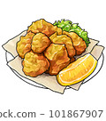 Food fried chicken illustration realistic 101867907