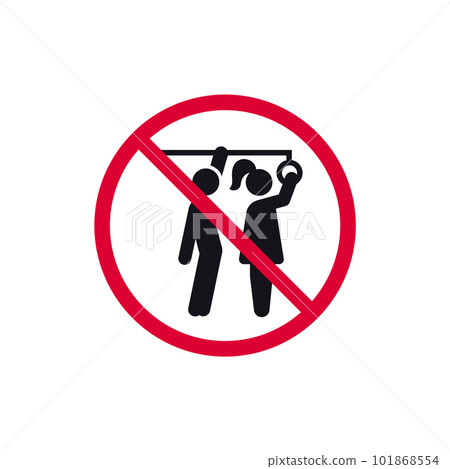 No sexual abuse prohibited sign, no physical abuse forbidden modern round sticker, vector illustration 101868554