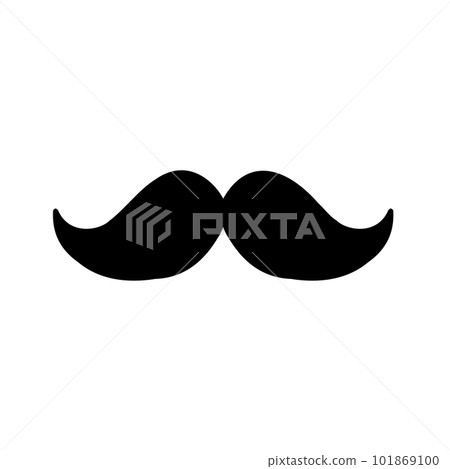 Vector hand drawn mustache silhouette 101869100