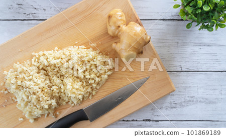 Chopped ginger image 101869189